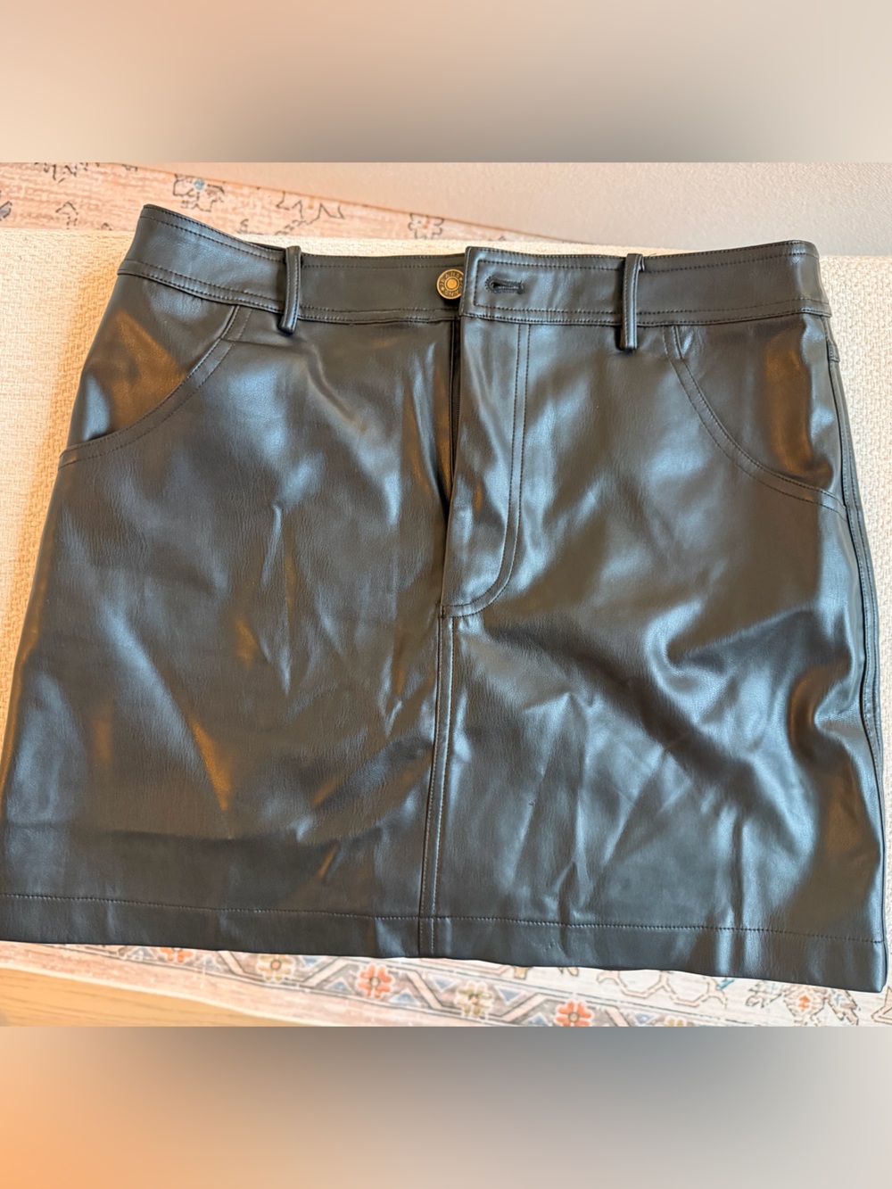 Astr Black Faux Leather Mini Skirt